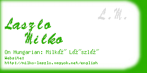 laszlo milko business card